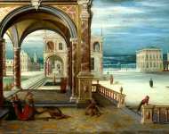 Hendrick van Steenwyck the Younger - The Courtyard of a Renaissance Palace